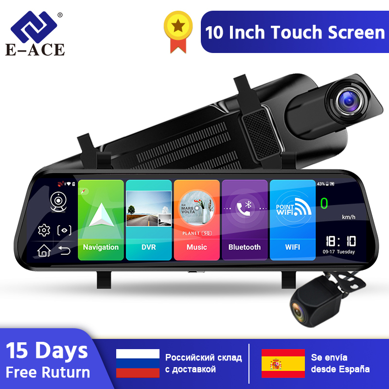 E-ACE D13 Car Dvr 4G Android ADAS 10 Inch Rear View Mirror 1080P Dash Cam  Video Recorder GPS Naviga - E-ACE Official Website